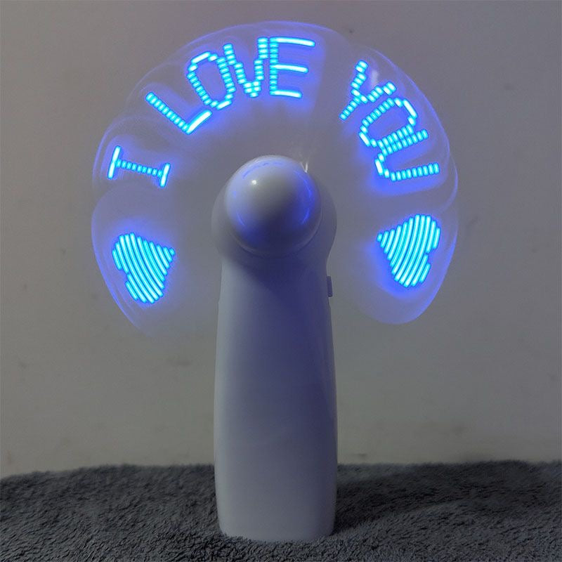 LED small fan with words  customizable fonts