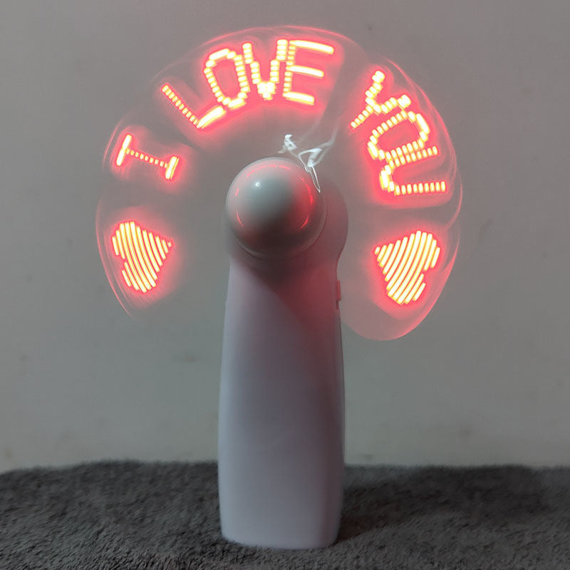 LED small fan with words  customizable fonts
